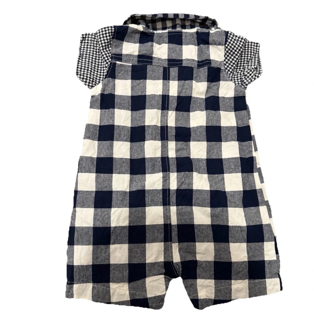Carter's Blue and White Plaid Onesie‎